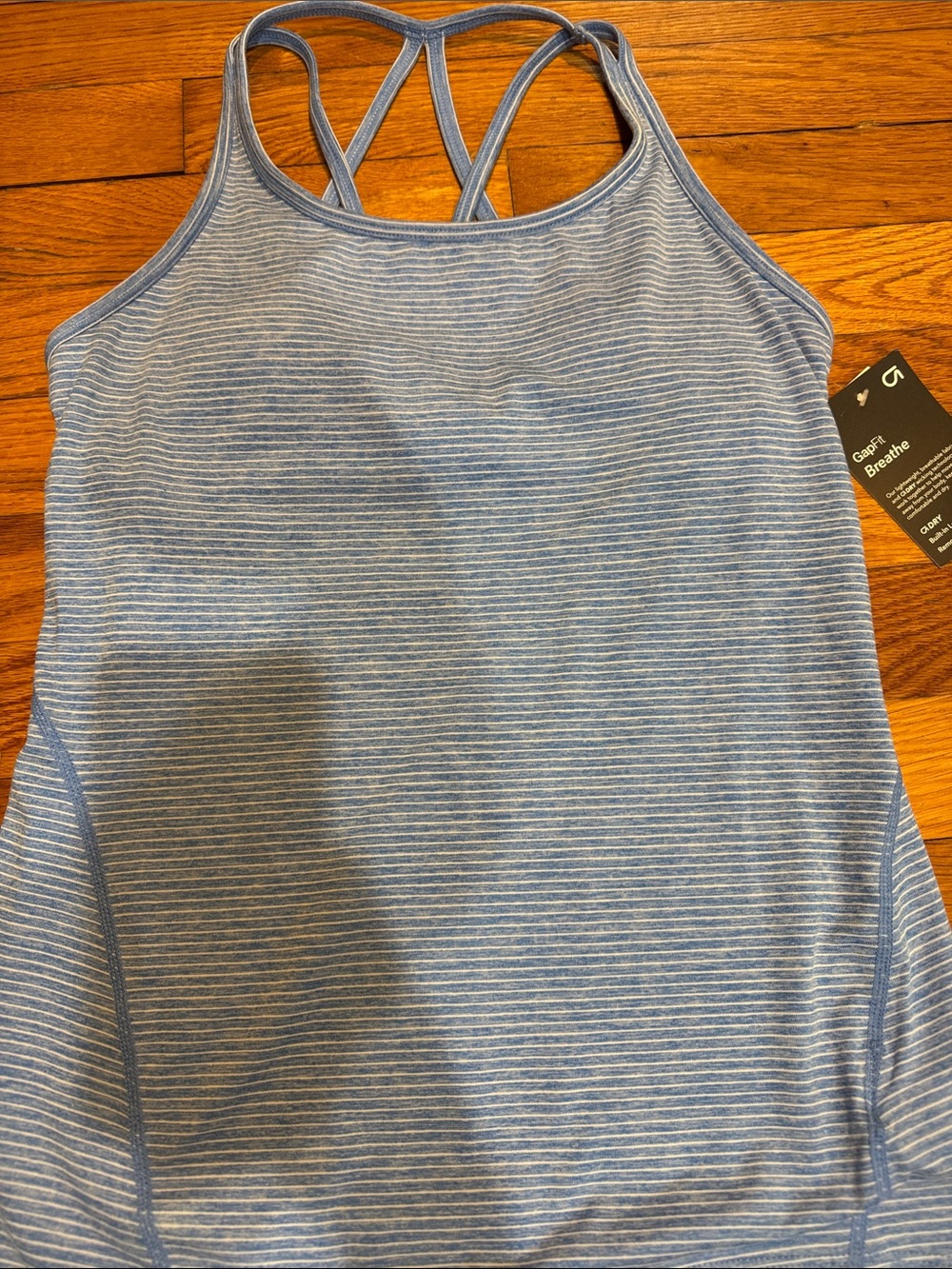 GAP Blue and White Striped SportsbraTank Top, NWT